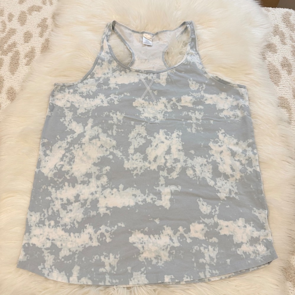 Calvin Klein‎ Sleepwear Womens Large Blue Tie Dye Racerback Tank Top Lounge CK